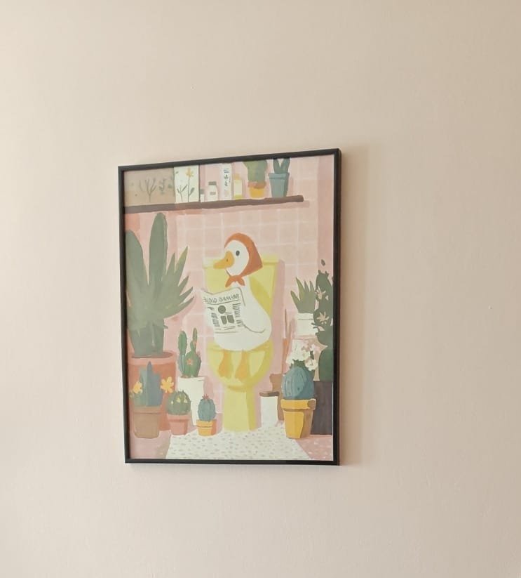 Customer photo review of The White Goose on the Toilet | Paint by Number
