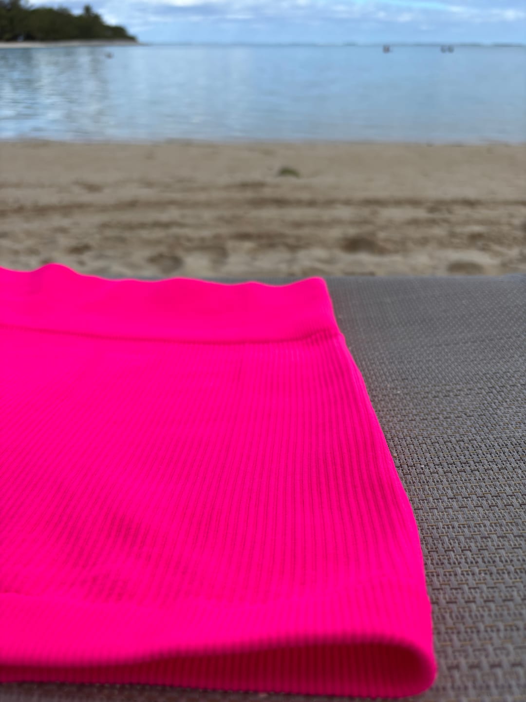 Customer photo review of Pink Ribbed Bodycon Mini Skirt