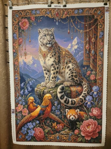 Customer photo review of Snow Leopard Pheasant Panda (Diamond Painting)