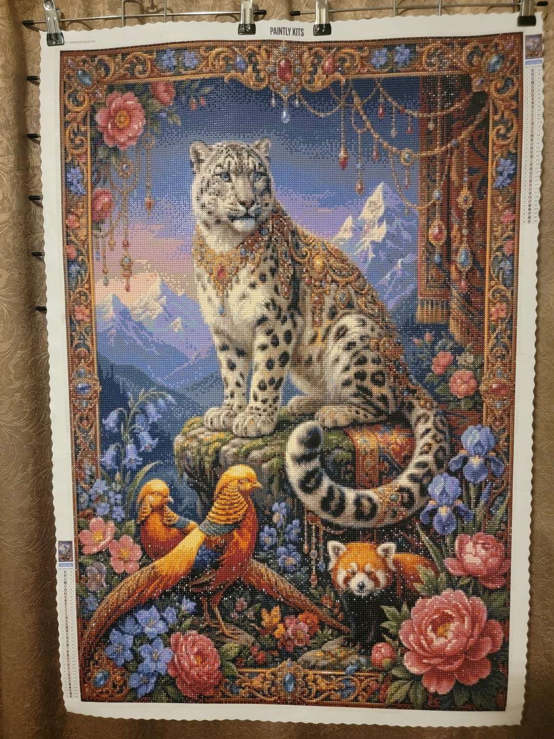 Customer photo review of Snow Leopard Pheasant Panda (Diamond Painting)