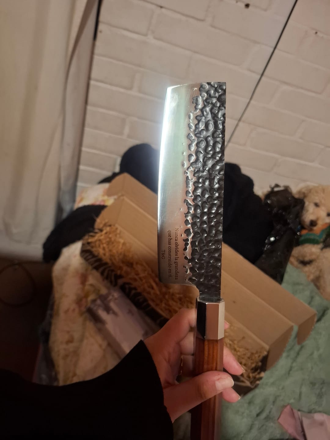 Customer photo review of Cuchillo Nakiri de Cocina de Acero Inoxidable 32cm "Ruki"