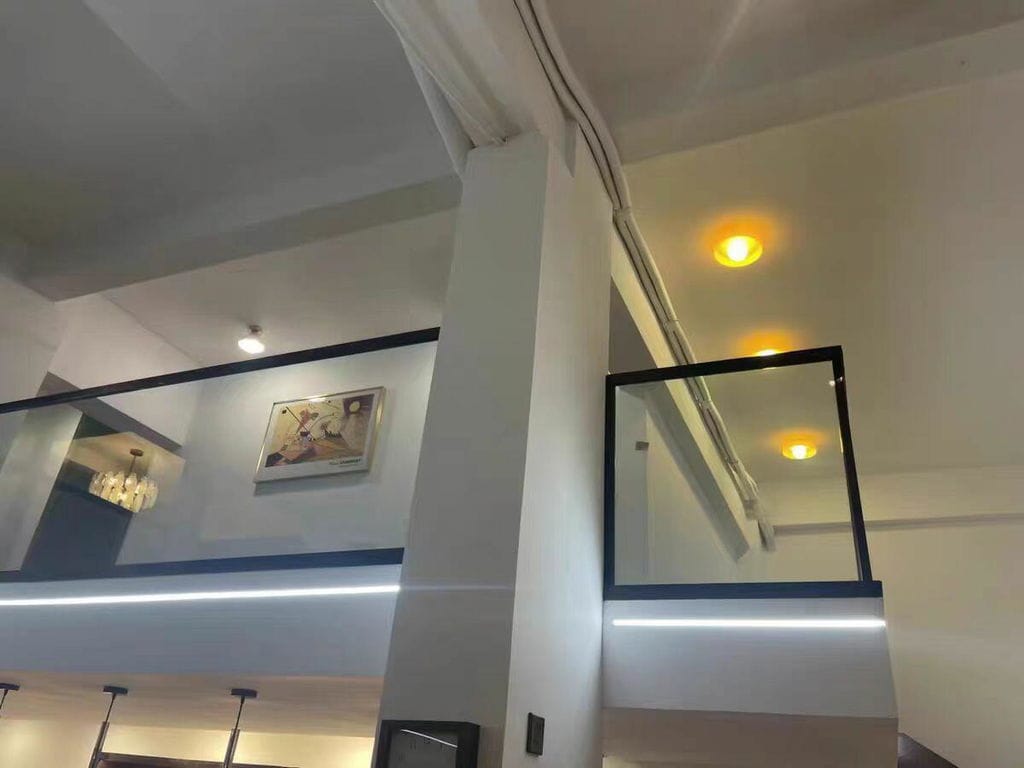 Customer photo review of Glass Flush Mount Ceiling Light, Round Metal Body, 25 cm