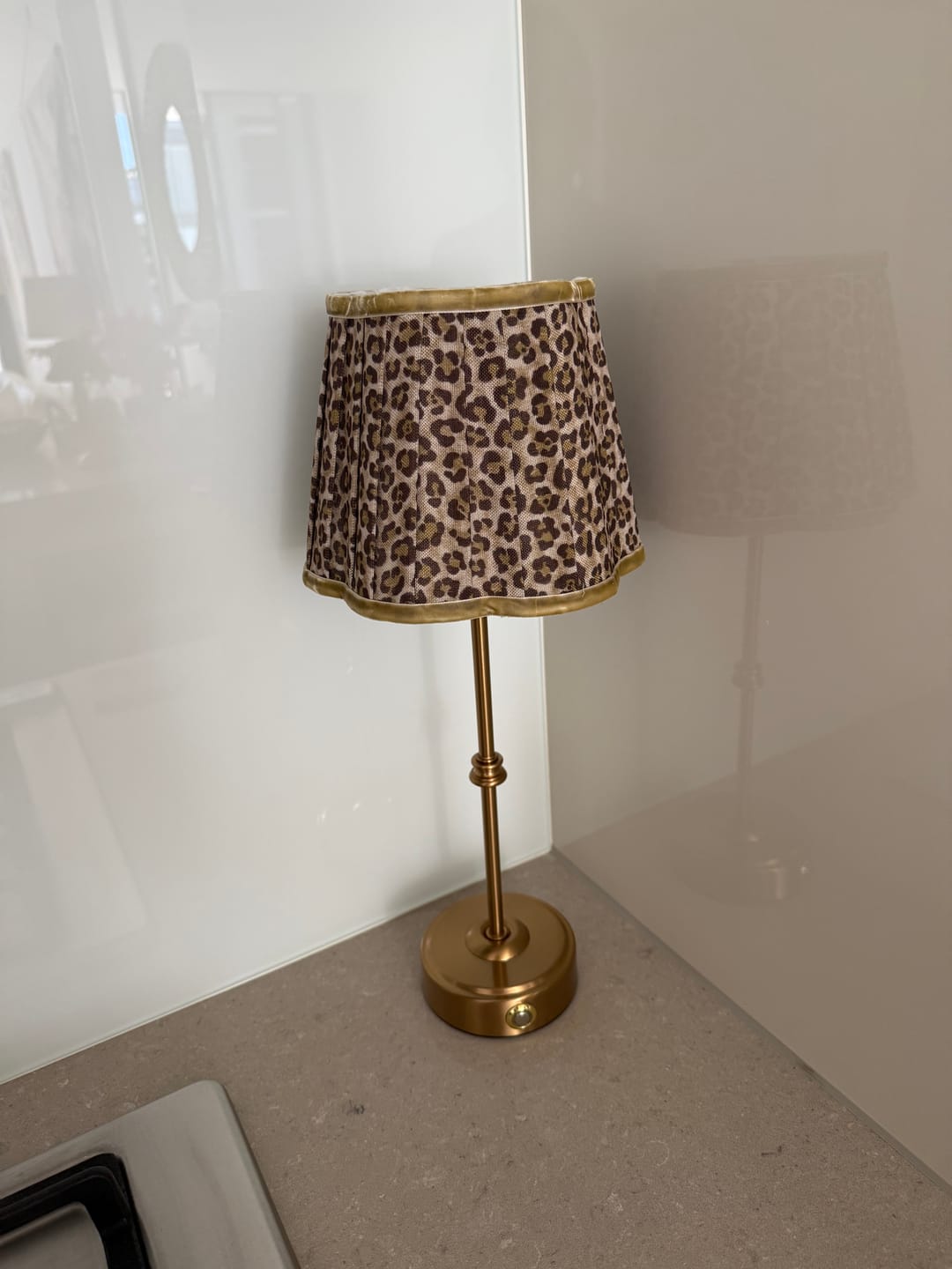 Customer photo review of Leopard Scallop Lamp Shade