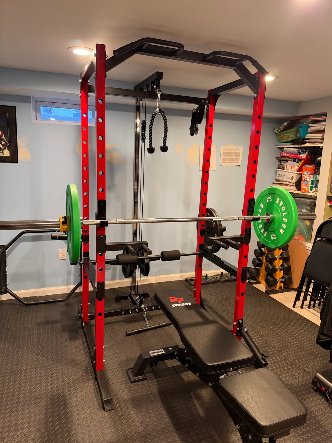 Customer photo review of EVOLPOW P2A Brute All-in-One Power Rack Home Gym - For Beginner