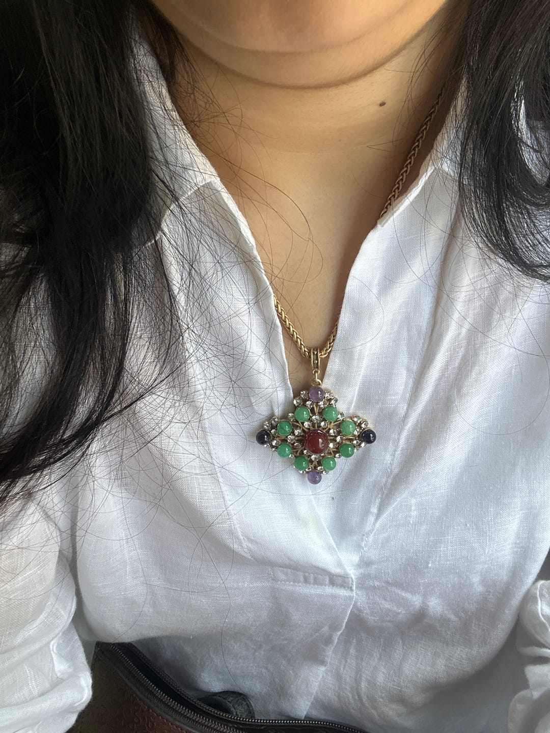 Customer photo review of The Valentina Gemstone Necklace