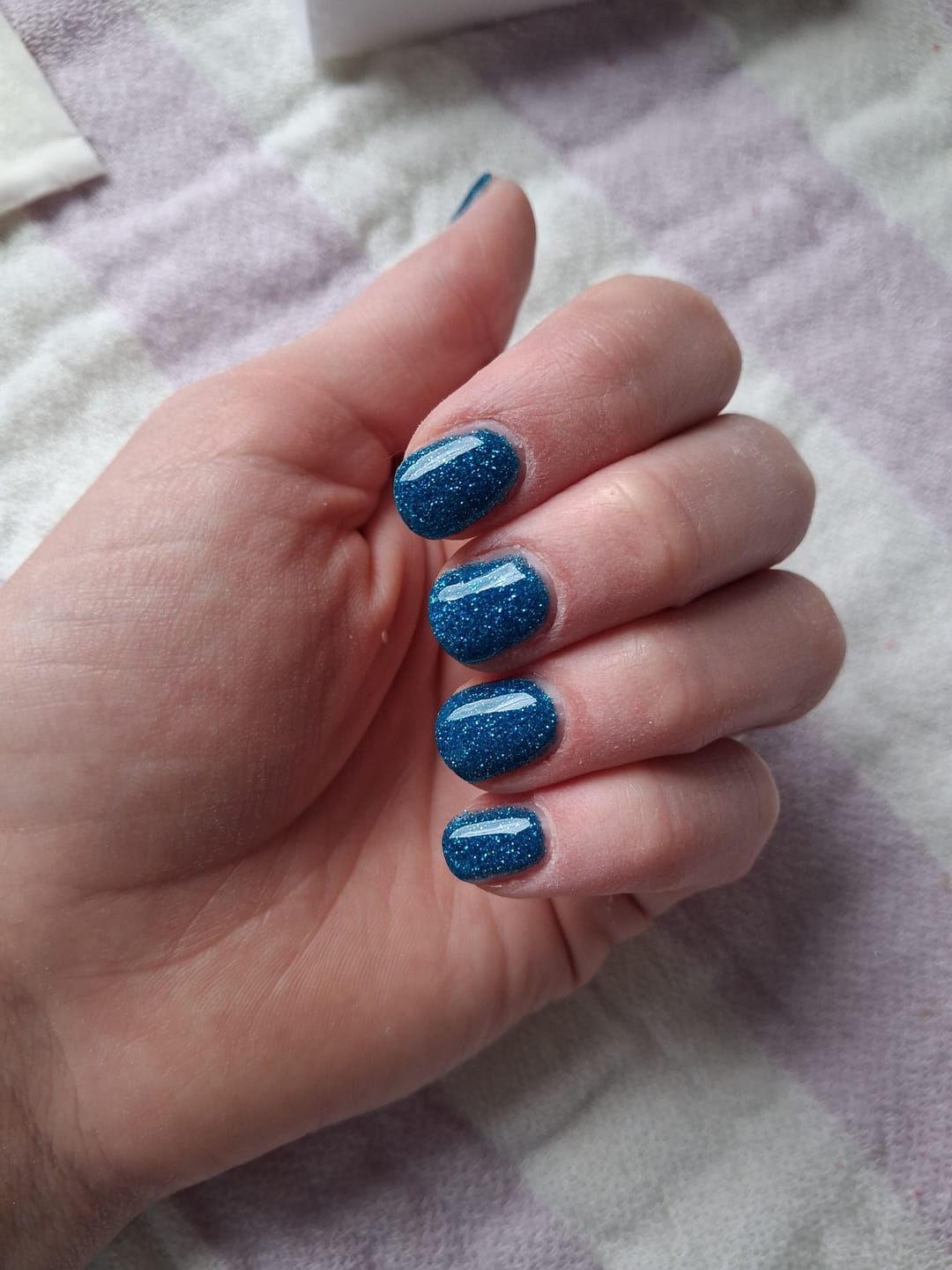 Customer photo review of Haze Blue Dipping Powder