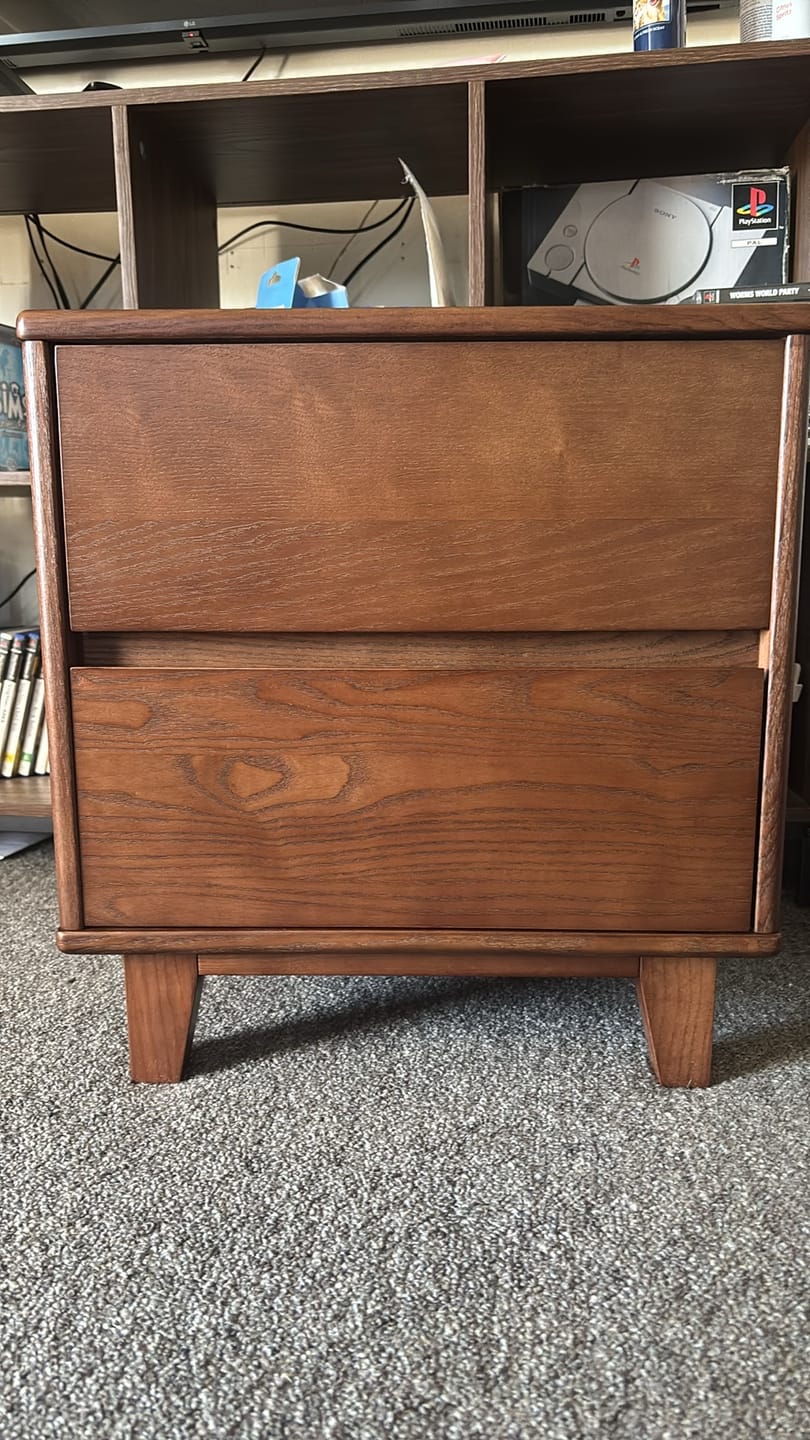 Customer photo review of Arezzo Bedside Table, Claro Walnut