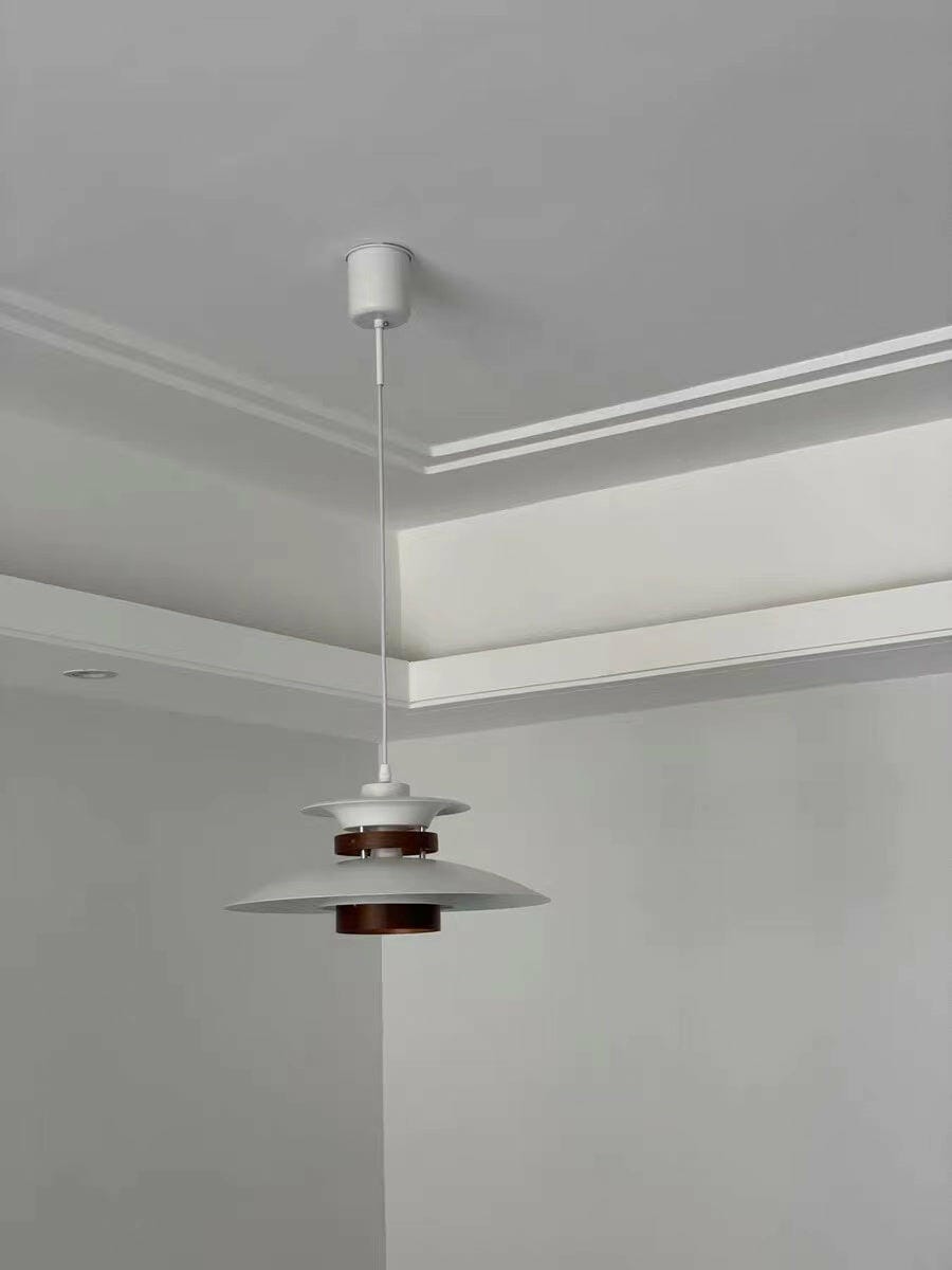Customer photo review of Pendant Light, Metal Shades on Walnut Rings, 35 cm