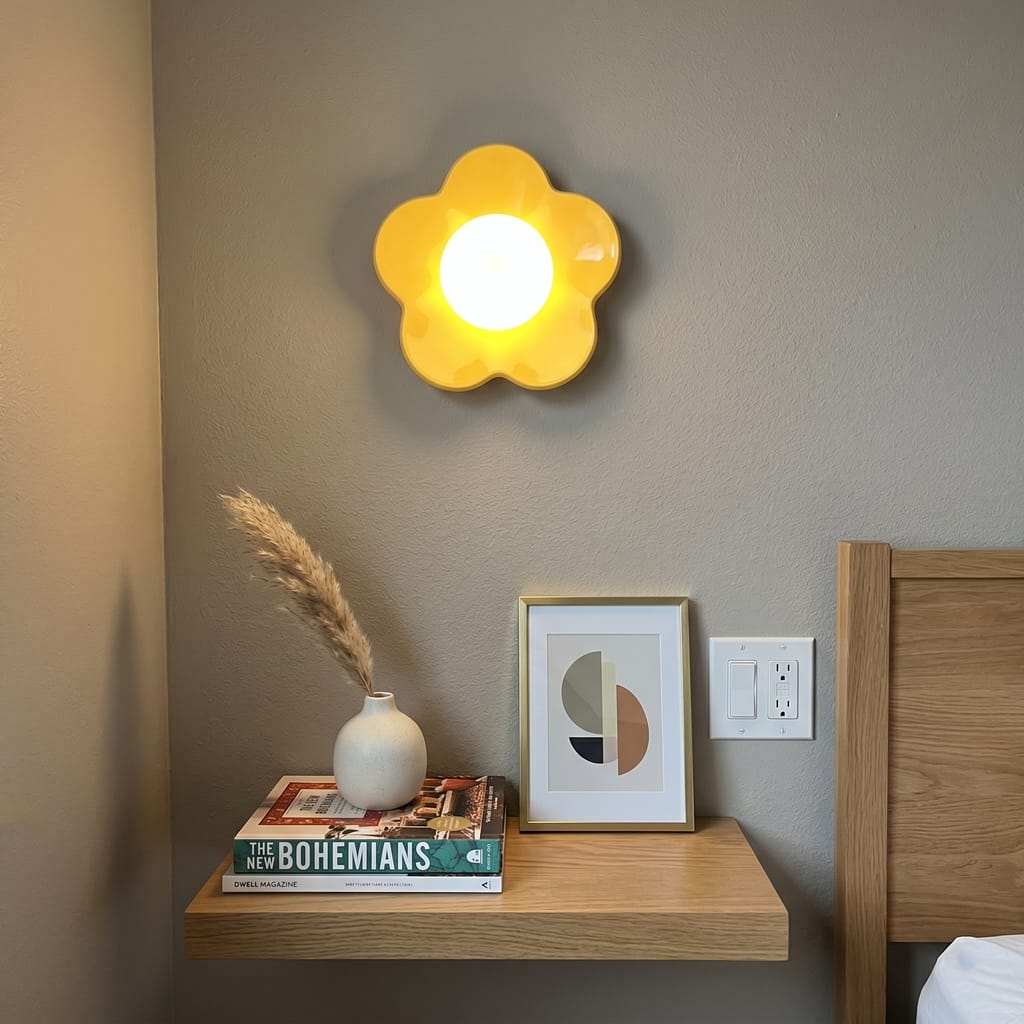 Customer photo review of Resin Flower Wall Light, Glass Shade, 20 cm, Wall Sconce