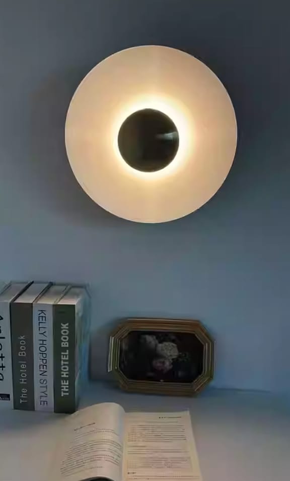 Customer photo review of Reflective Disc Wall Light, Copper or Chrome, 30 to 60 cm