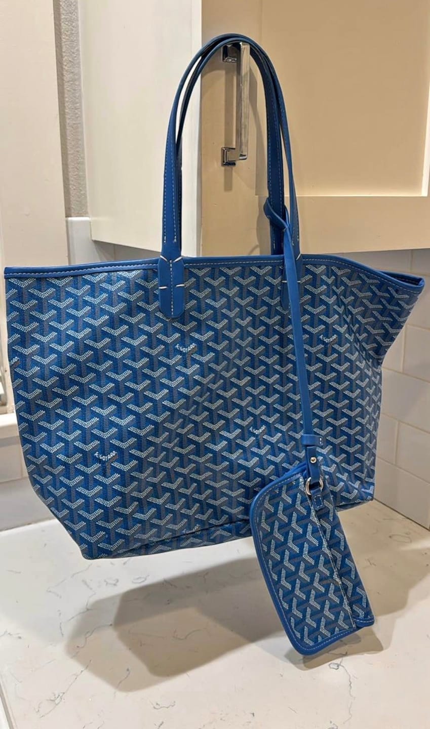 Customer photo review of Goyard Meadow Green Goyardine Canvas and Chevroches Calfskin Saint Louis GM Tote, 2026