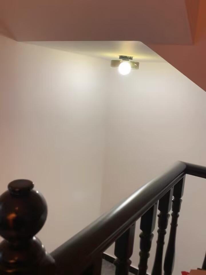 Customer photo review of Glass Flush Mount Ceiling Light, Round Metal Body, 25 cm