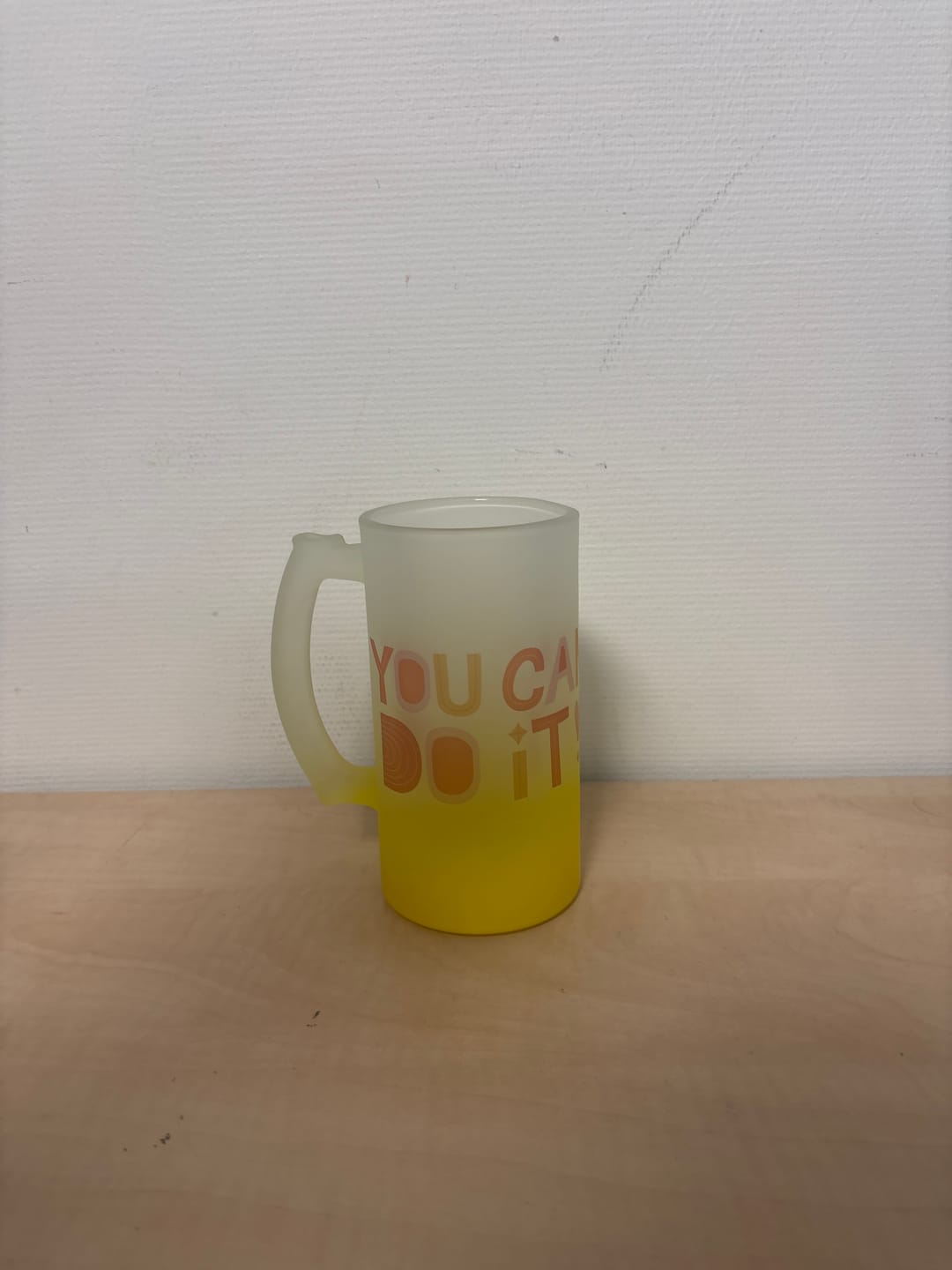 Customer photo review of Verschillende kleuren Glazen Bierpul 470ml Frosted Gradient voor sublimatie