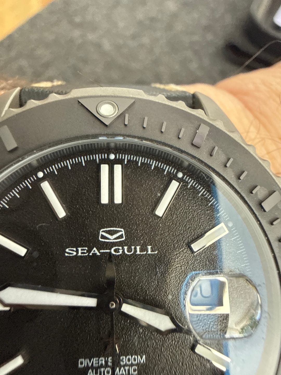 Customer photo review of Ocean Series Pro 300m Waterproof Sandblasted Dial 3D Titanium Ceramic Bezel Diving Watch 43.5mm