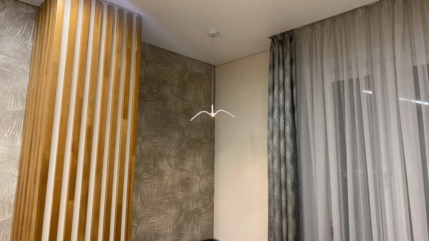 Customer photo review of Resin Bird Pendant Light, White or Black, 32 to 40 cm