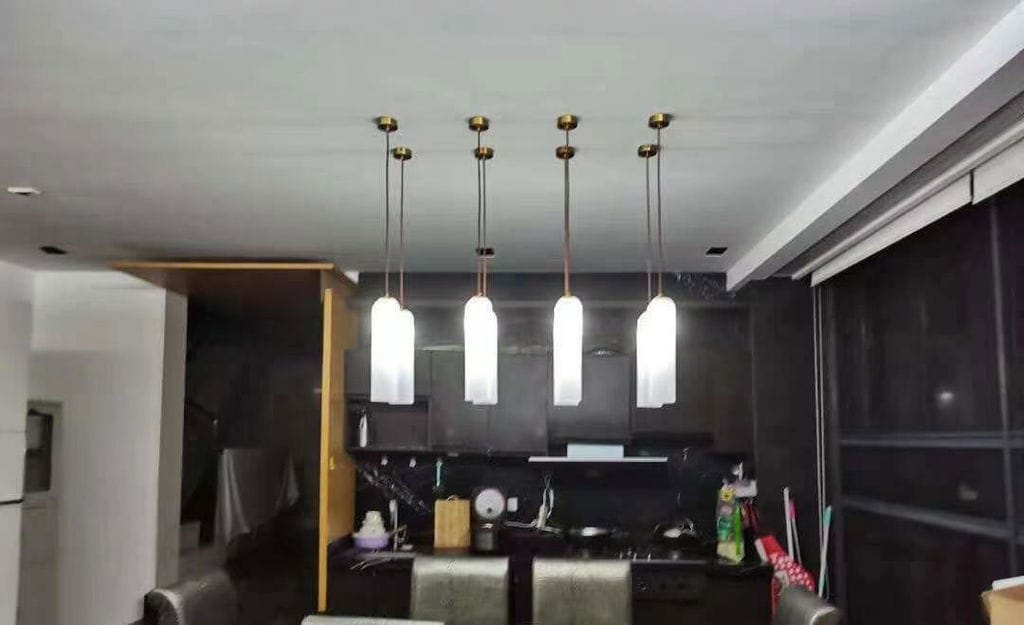 Customer photo review of Slender Cylindrical Pendant Light, Black or Gold, 120 cm