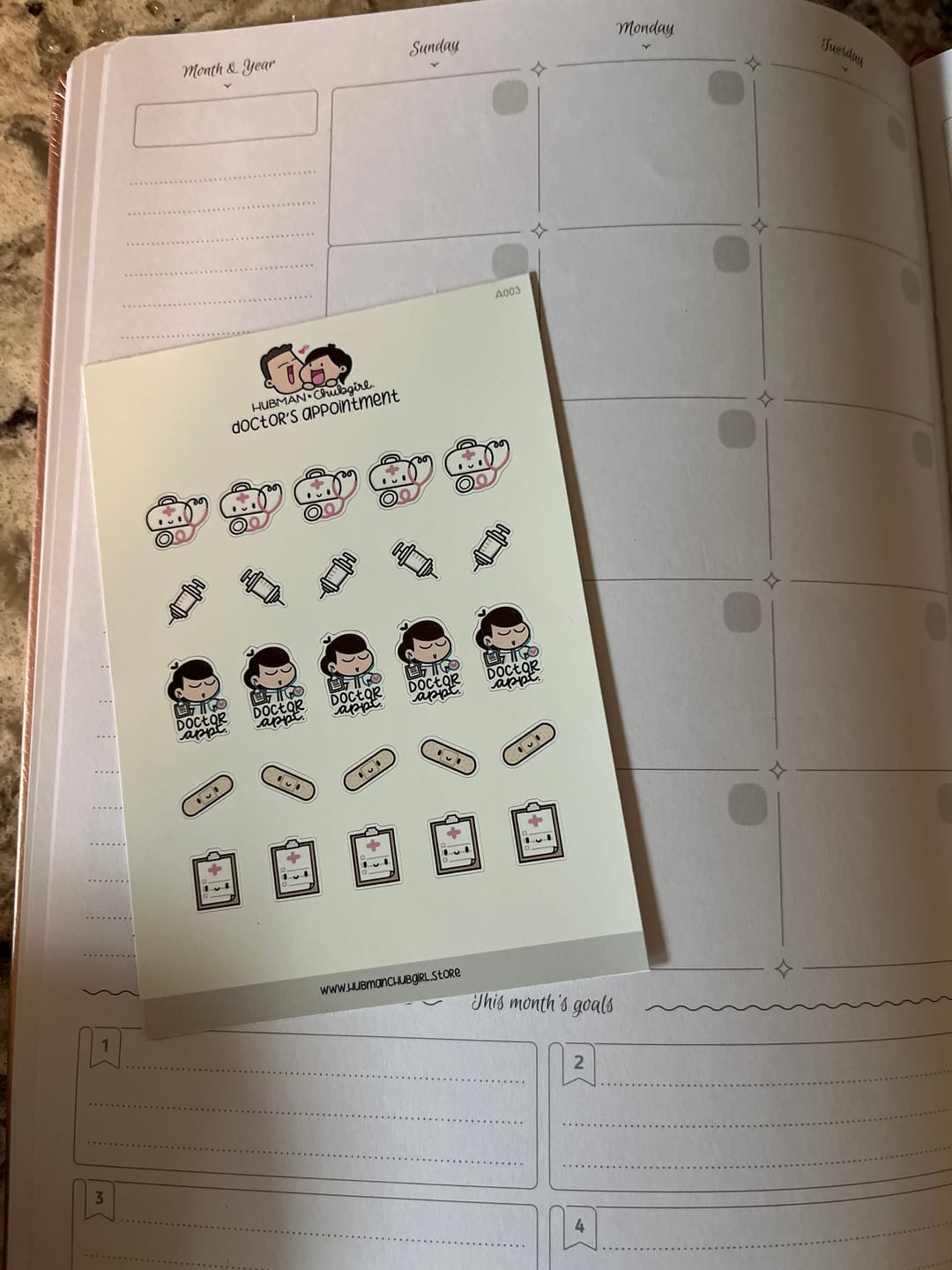 Customer photo review of Doctor's Appointment Planner Stickers