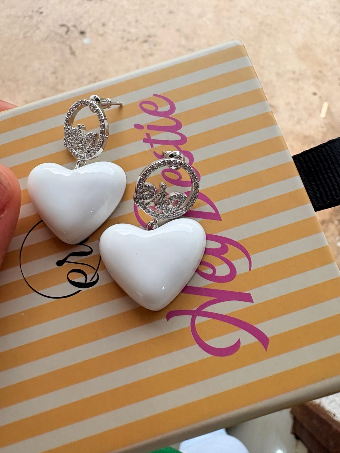 Customer photo review of White Era Adore Silver Earrings