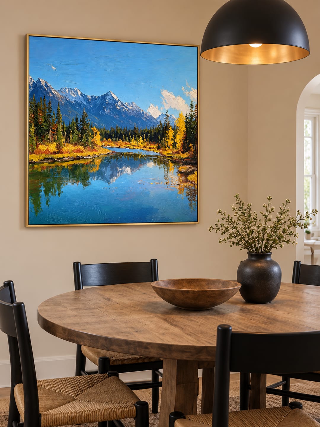 Customer photo review of "Glacial Reverie" – Impressionist Blue and Gold Alpine River Textured Oil Painting