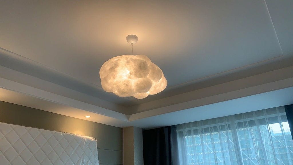 Customer photo review of Cloud-Shaped Fabric Pendant Light, Creased Texture, 30 to 90 cm