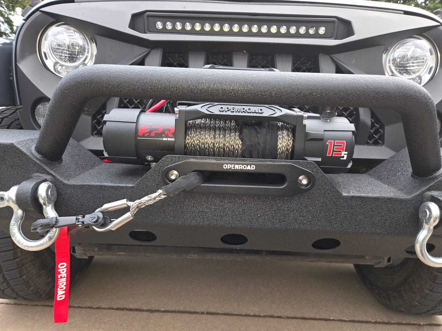 Customer photo review of OPENROAD 13,500lbs electric winch with Synthetic Rope - Panther Series 3S