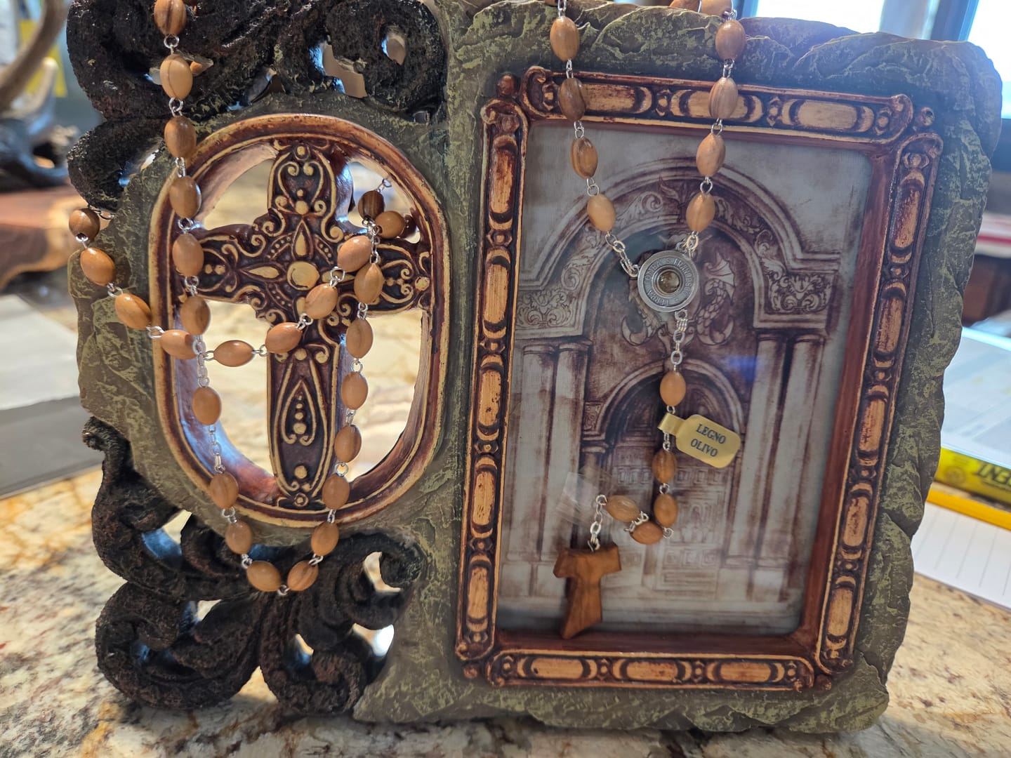 Customer photo review of Franciscan Tau Wooden Rosary – St. Francis Assisi – Blessed by Pope