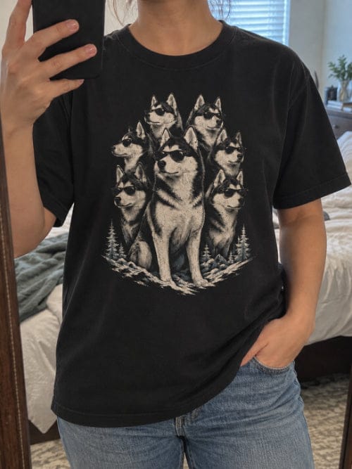 Customer photo review of The Siberian Husky Crew T-Shirt