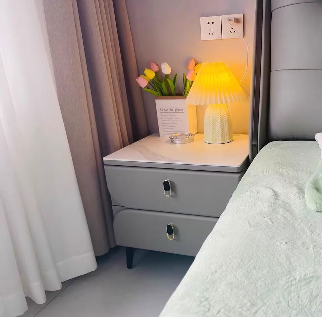 Customer photo review of Pleated Ceramic Table Lamp, Light Green Base, 37 cm, Plug In