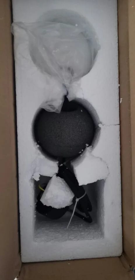 Customer photo review of Cement Sandstone Pendant Light, Opal Glass Sphere, 10 cm