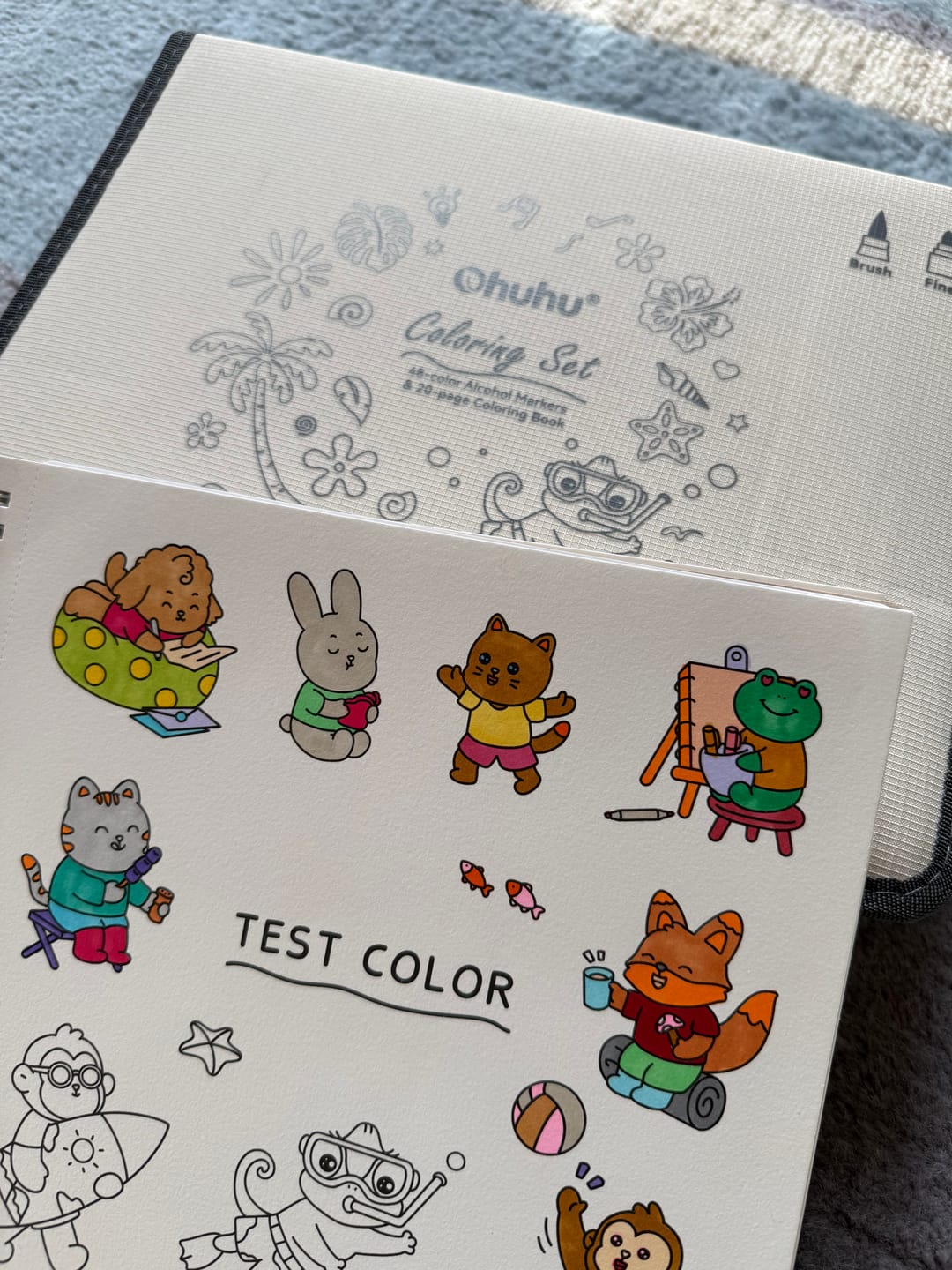 Customer photo review of Ohuhu Honolulu B 48 Colors Alcohol Markers with Coloring Book