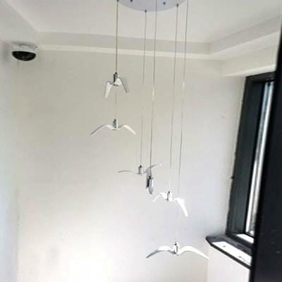 Customer photo review of Resin Bird Pendant Light, White or Black, 32 to 40 cm