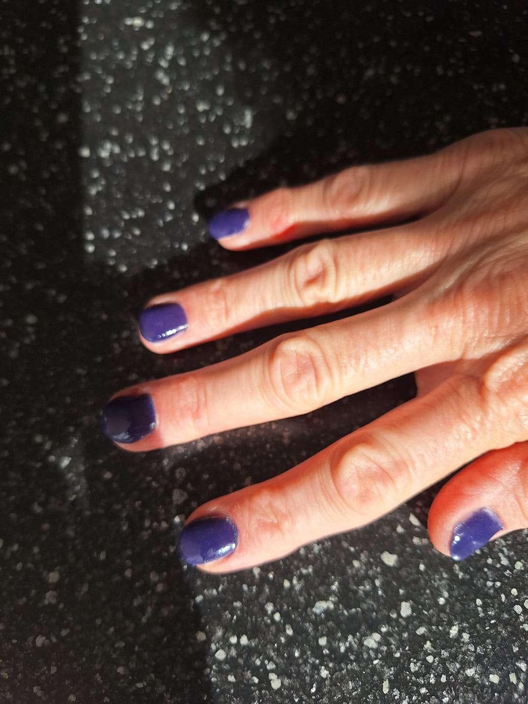 Customer photo review of Sapphire Blue Dipping Powder