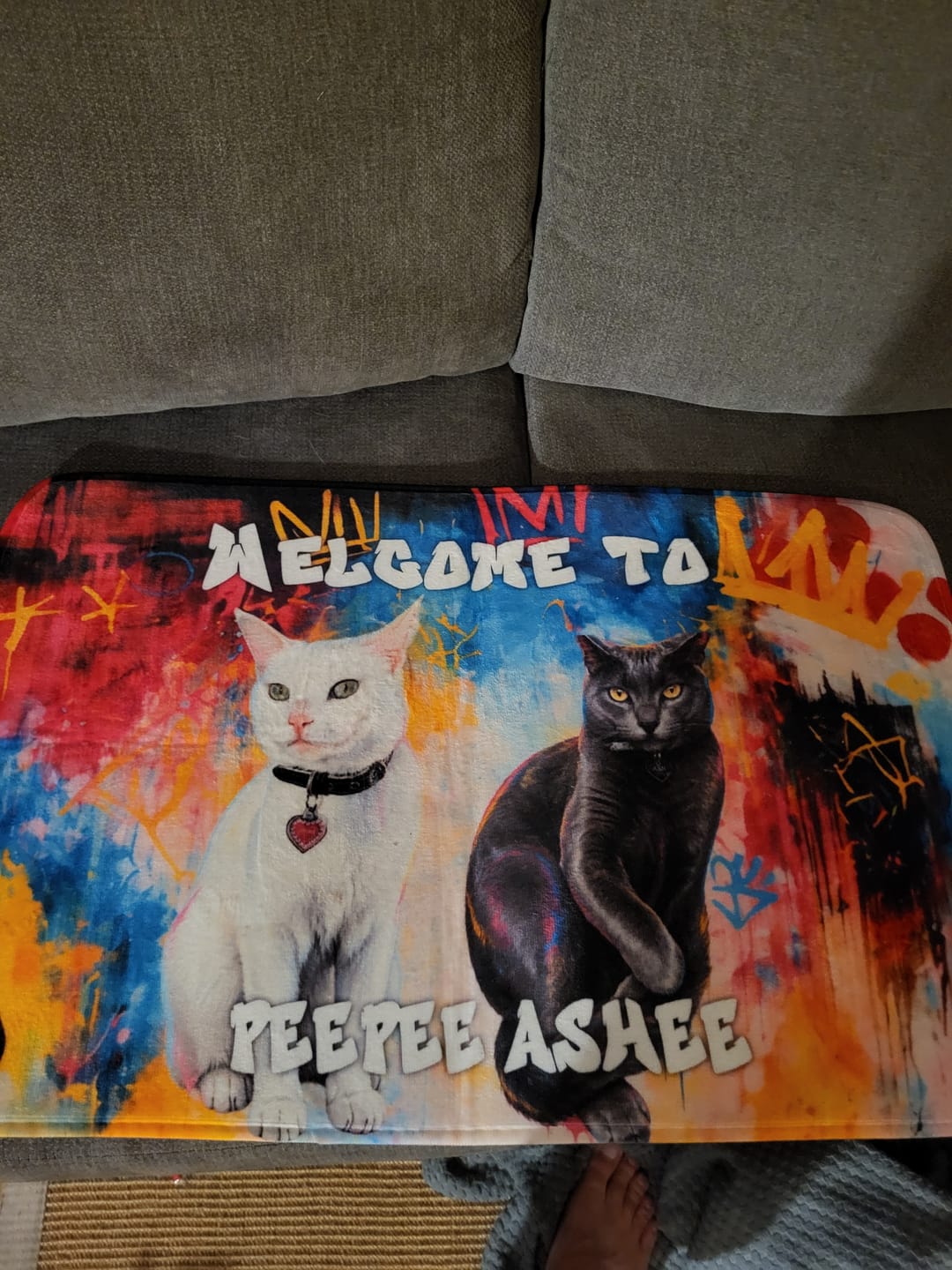 Customer photo review of Graffiti - Personalized doormat