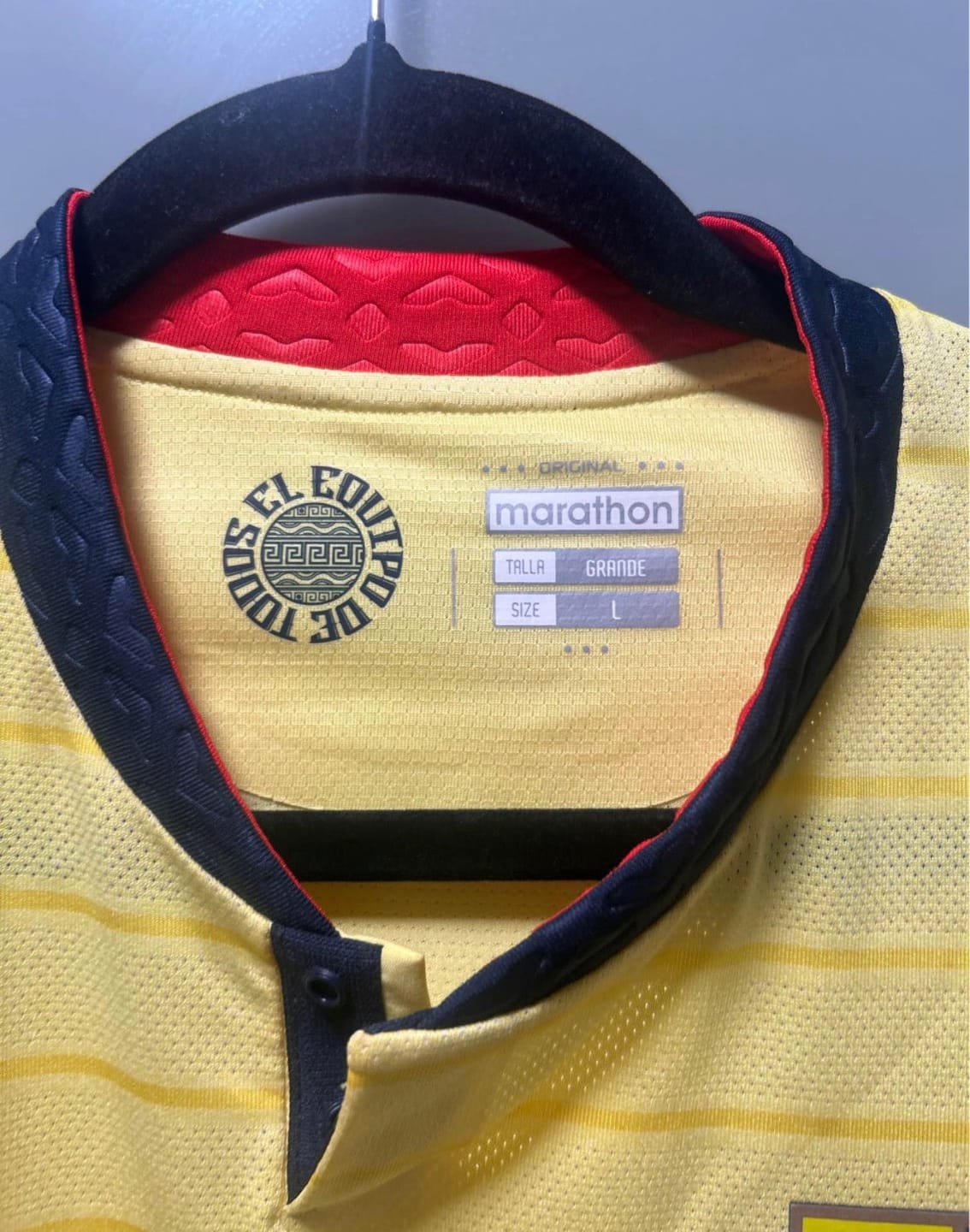 Customer photo review of Official Ecuador 2026 World Cup Men's Home Jersey – Yellow Authentic Player Version Soccer Kit by Marathon Sports