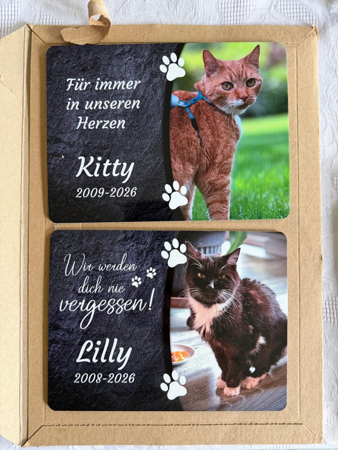 Customer photo review of Angebot - Gedenktafel Katze