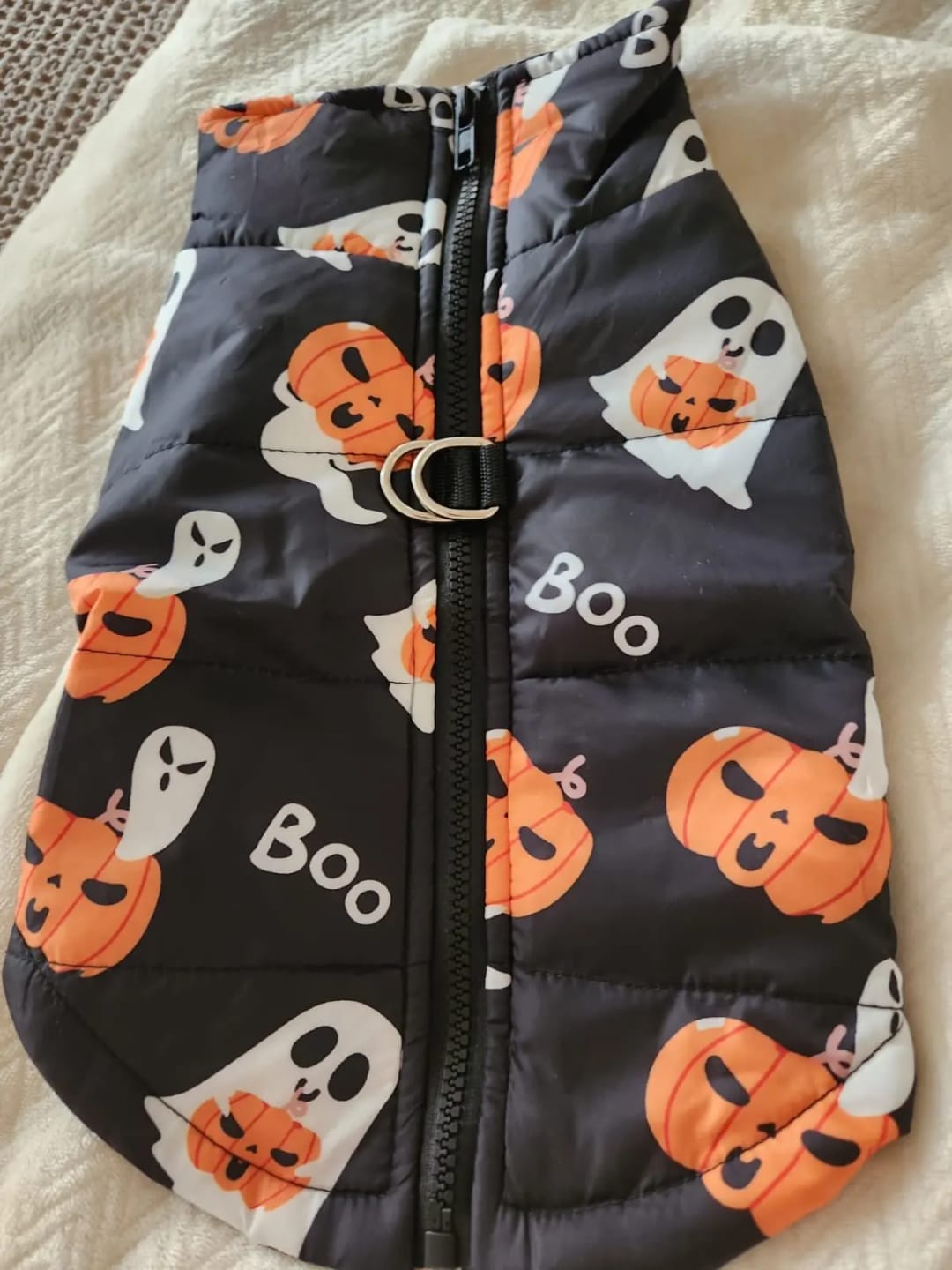 Customer photo review of Warm Whiskers Halloween Pet Vest