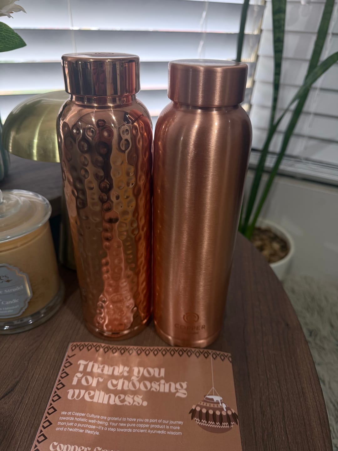 Customer photo review of Hammered Pure Copper Water Bottle 950ml