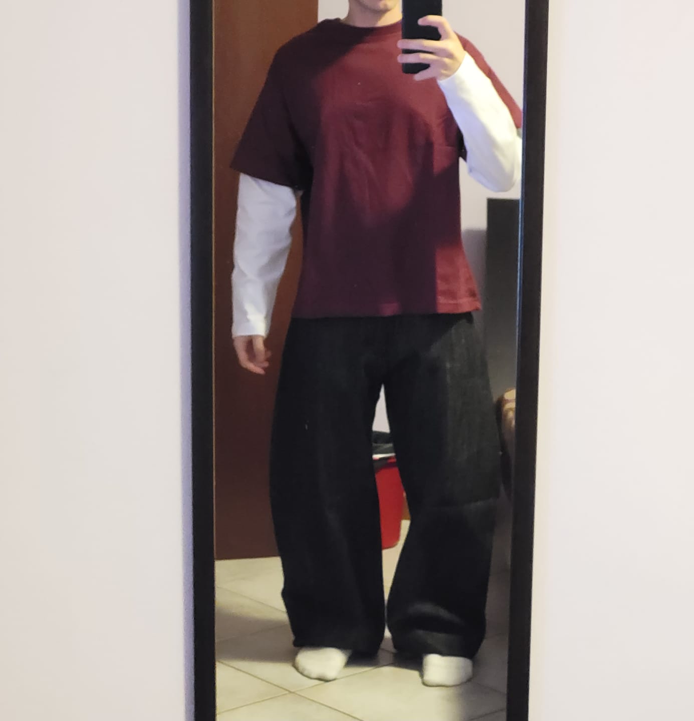 Customer photo review of Balloon Pants Raw Denim Black