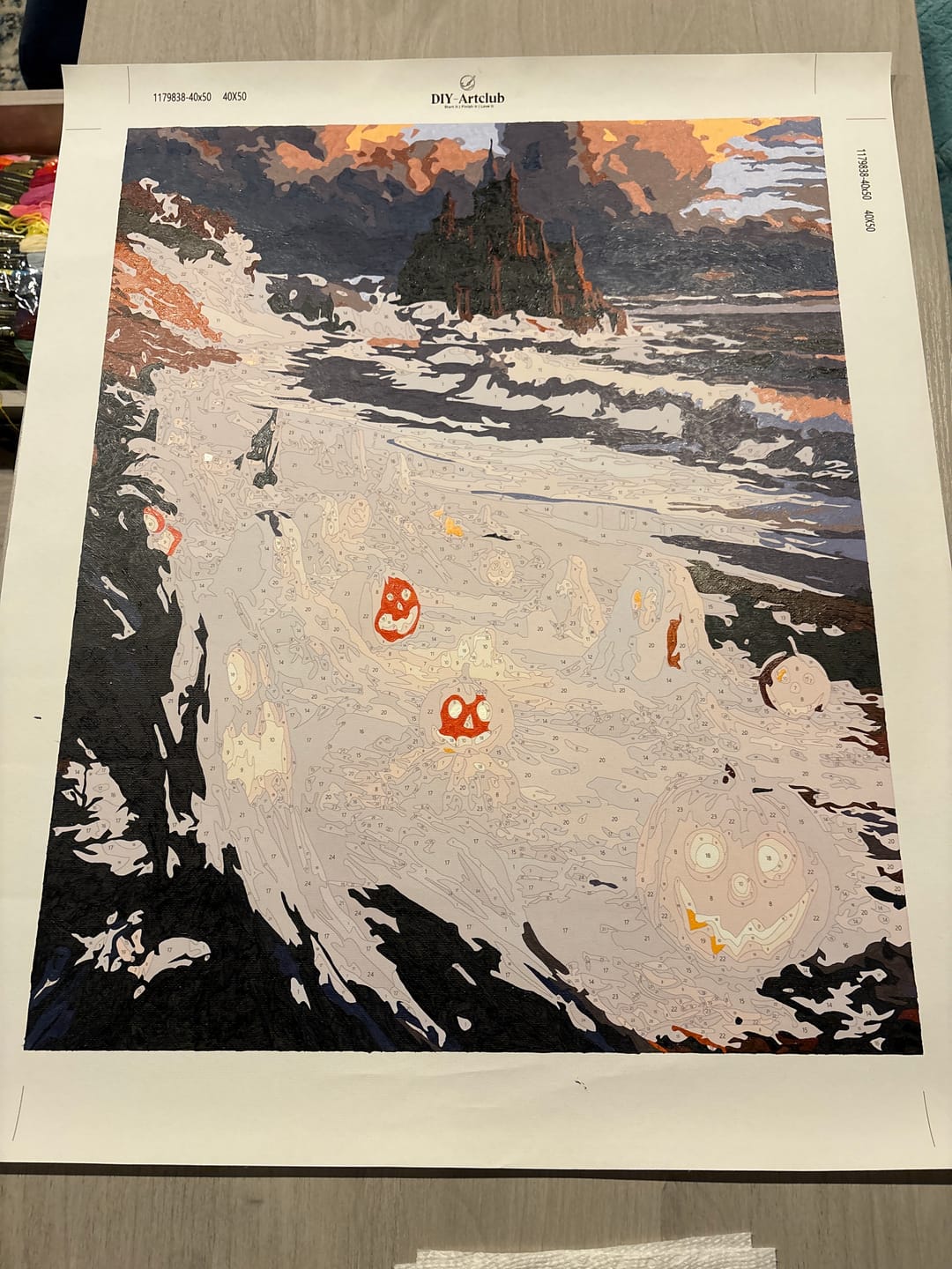 Customer photo review of Haunted Castle Beach | Paint by Number