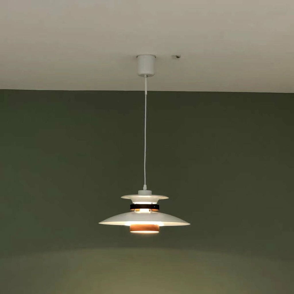 Customer photo review of Pendant Light, Metal Shades on Walnut Rings, 35 cm