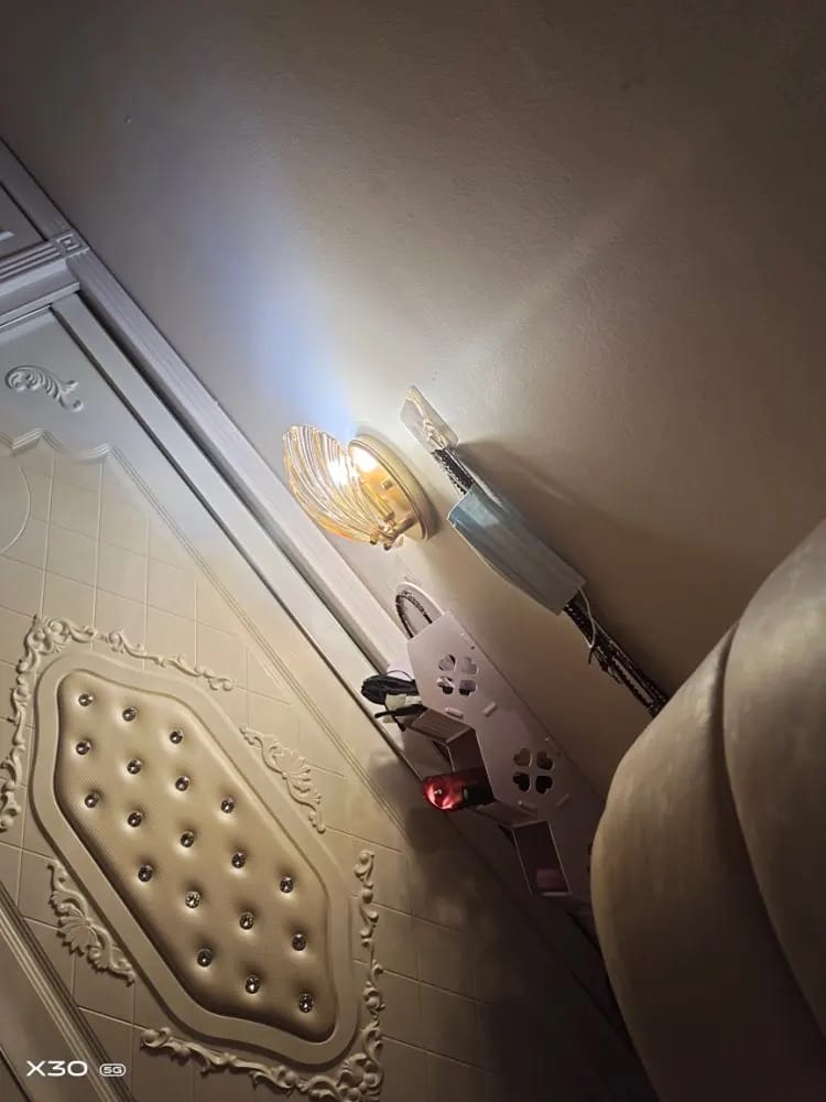 Customer photo review of Shell-Shaped Wall Light, Brass Plate, Amber or Clear, Wall Sconce