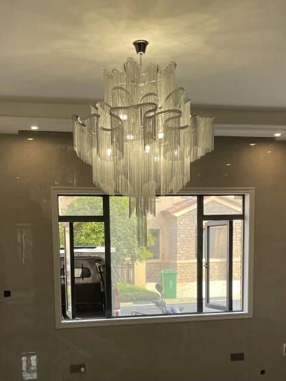 Customer photo review of Nickel-Plated Chain Chandelier, Gold, Silver or Black, 40–160 cm