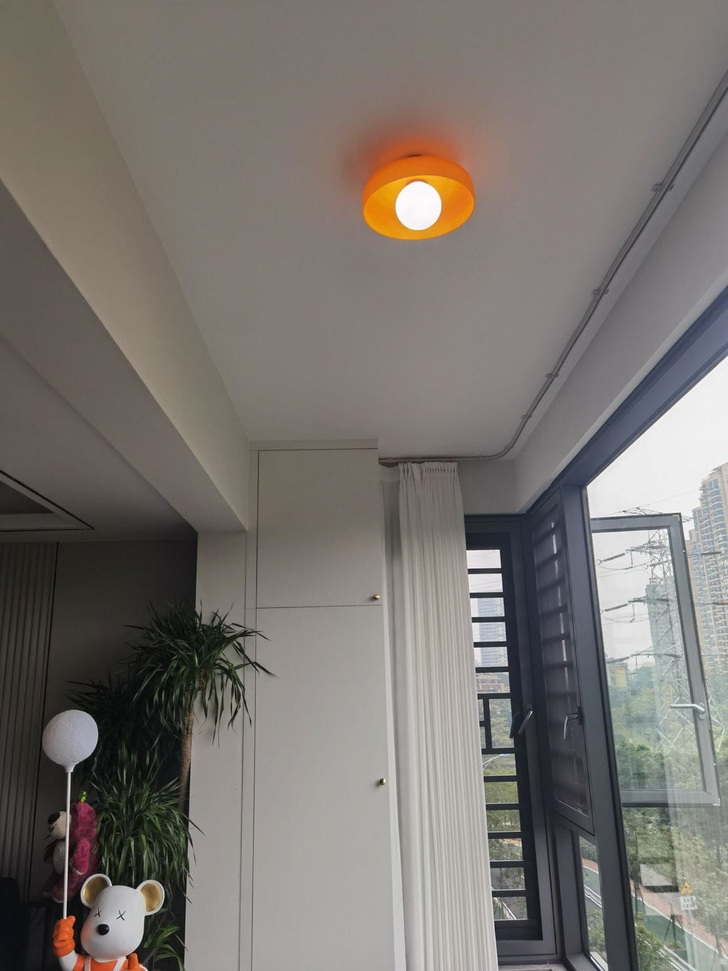 Customer photo review of Glass Flush Mount Ceiling Light, Round Metal Body, 25 cm