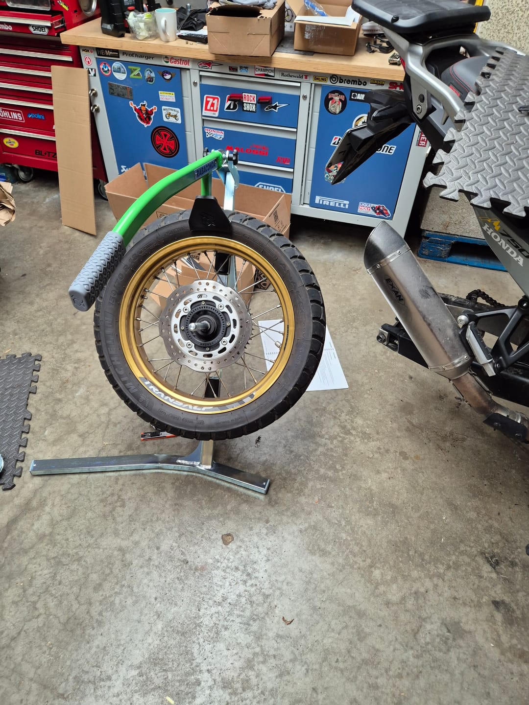 Customer photo review of Street Bike Tyre Changer