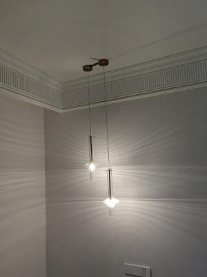 Customer photo review of Tapered Glass Pendant Light, Gold or Black Stems, 46 cm