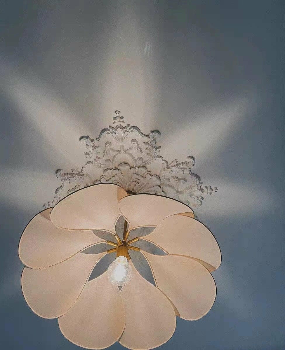Customer photo review of Fabric Petal Dome Pendant Light, Gold Frame, 60 to 120 cm