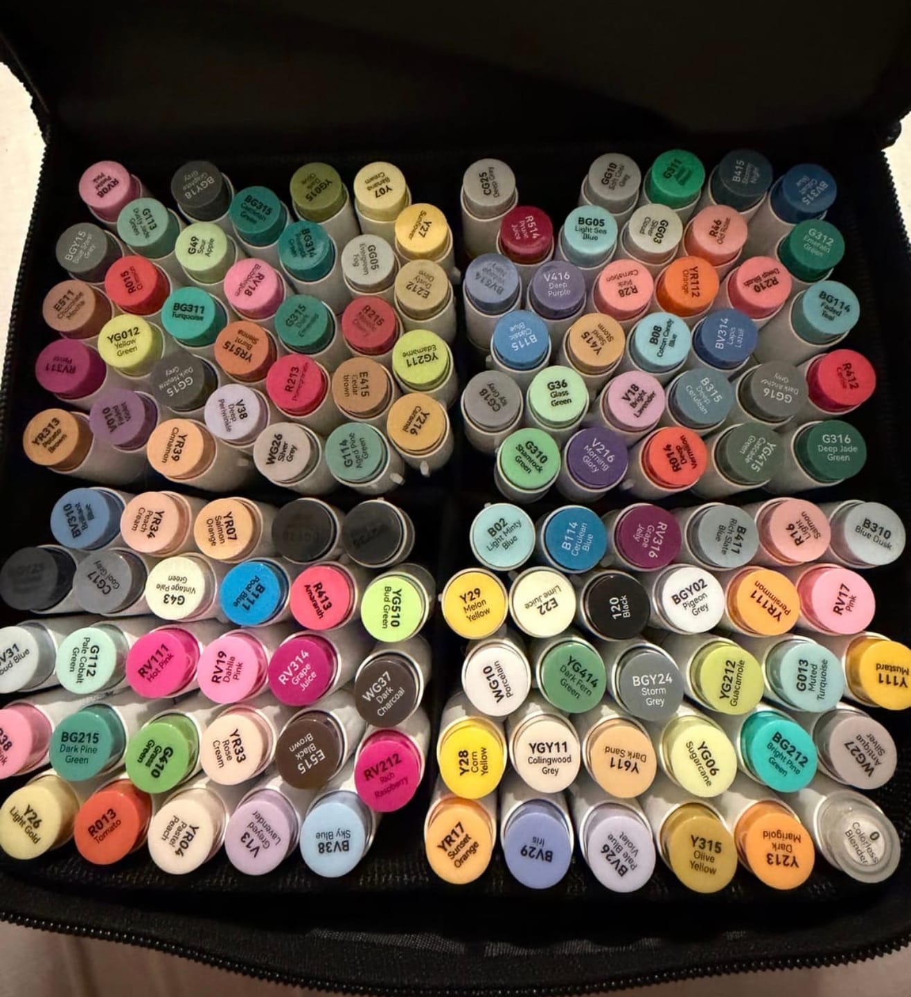 Customer photo review of Ohuhu Honolulu 120 Colors Dual Tips Alcohol Art Markers (New Color Codes)