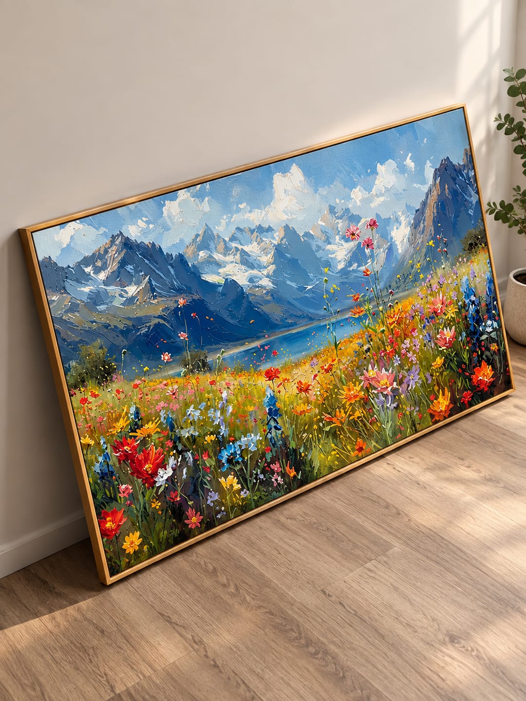 Customer photo review of "Mountain Romance" – Impressionist Mountain Meadow & Wildflower Oil Painting