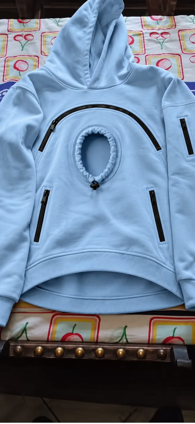 Customer photo review of Pet Pouch Hoodie
