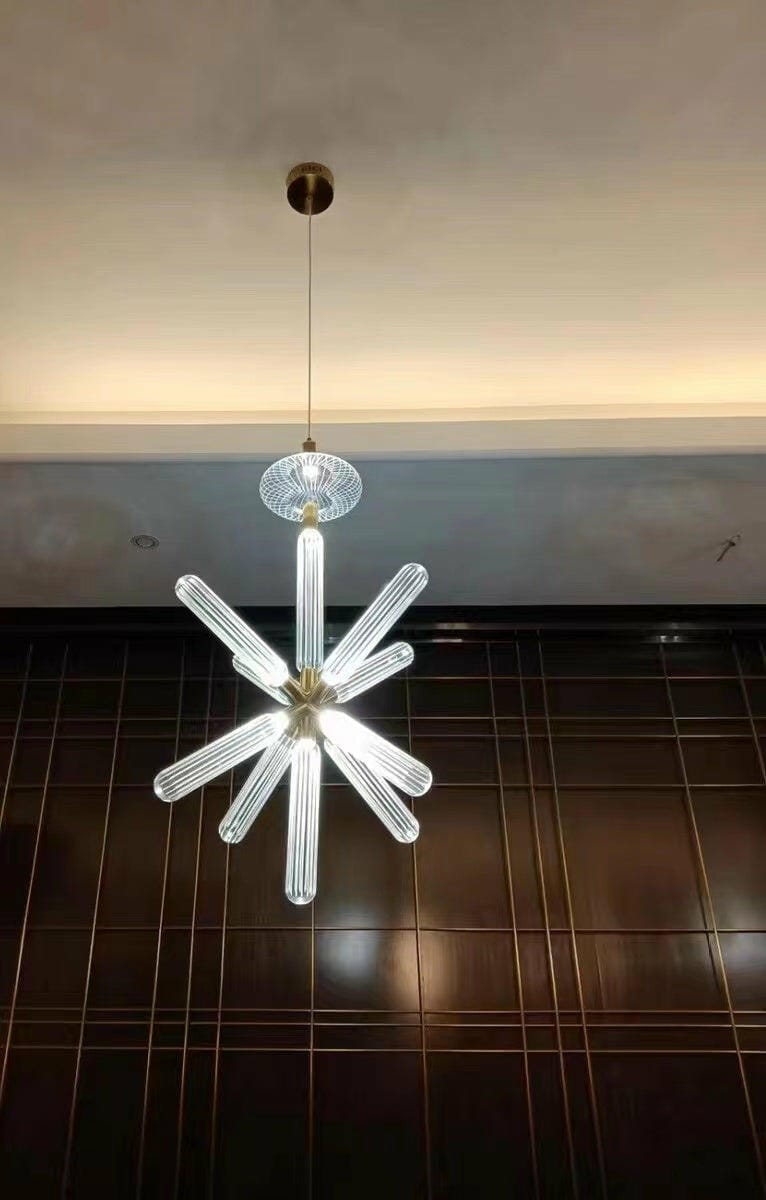 Customer photo review of Crystal Cylinder Pendant Light, Champagne Gold Joints, Dimmable